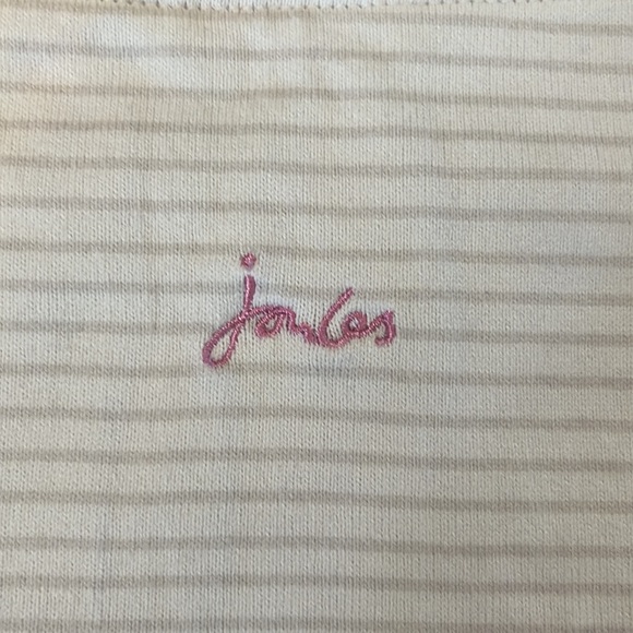 JOULES Riviera White Beau Stripe Printed Jersey T-Shirt Dress (in Size S) - Picture 5 of 5